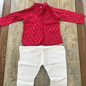 Diwali Toddler Boys Indian Ethnic Short Tunic & Pant - Worn Once